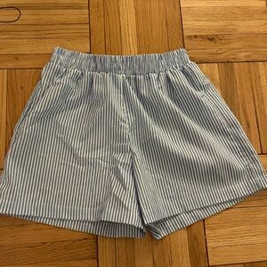 Blue Striped Women's Shorts